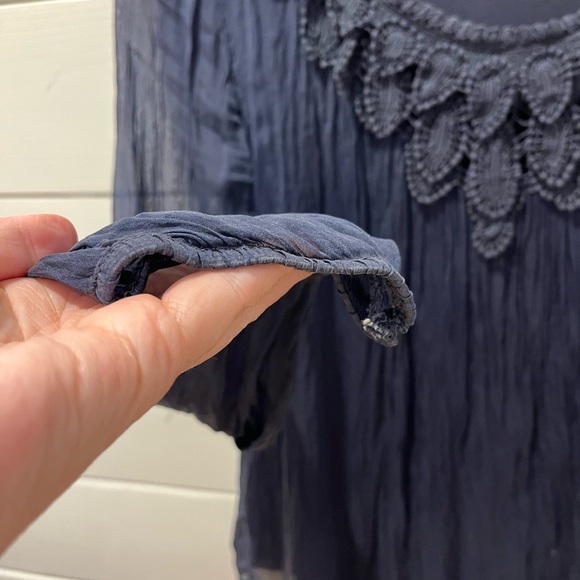 💙 Silk Blend Blouse with Crochet Detail – Carla Conti size S - Picture 8 of 10